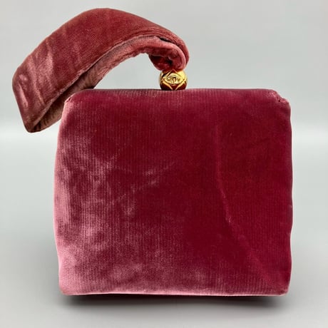 CHANEL (シャネル) ヴィンテージ ベロア ベルベット ターンロック ココマーク ミニハンドバッグ