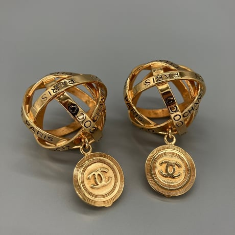 CHANEL (シャネル) ヴィンテージ ココマーク ロゴ ボール スイング イヤリング