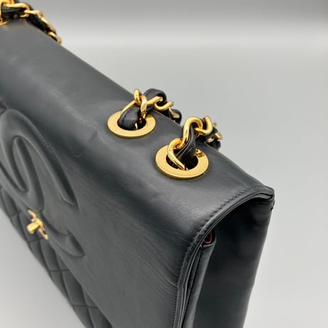 CHANEL (シャネル) ヴィンテージ デカマトラッセ34 ターンロック ダブルチェーン ショルダーバッグ