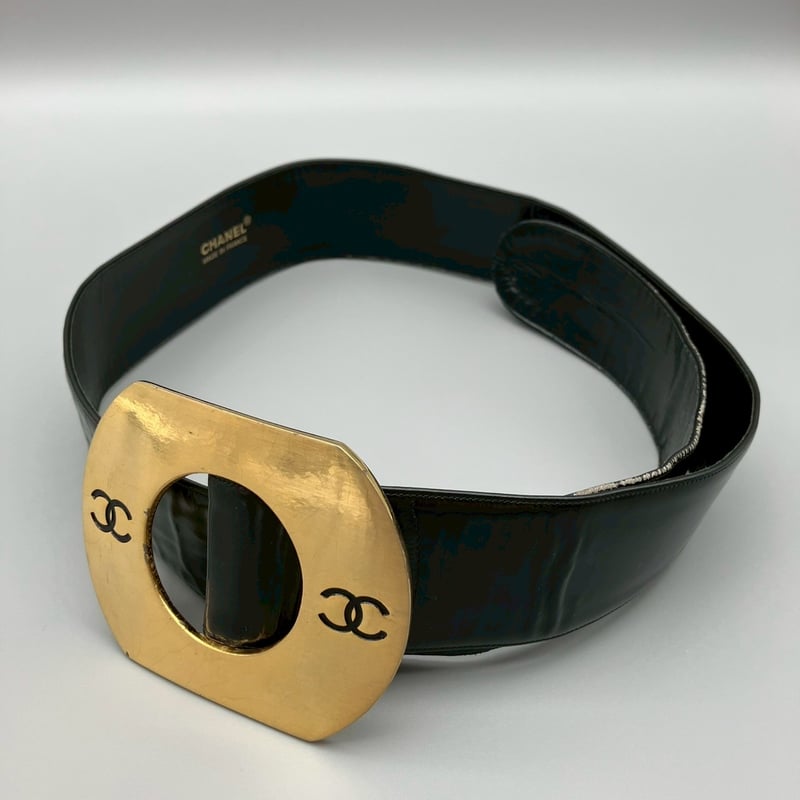 シャネル　ヴィンテージベルト CHANEL (シャネル) ヴィンテージ デカココ ココマーク レザー ベルト