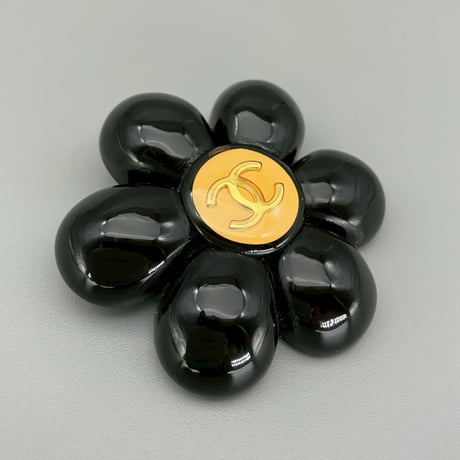 CHANEL (シャネル) ヴィンテージ カメリア ココマーク ブラック ブローチ