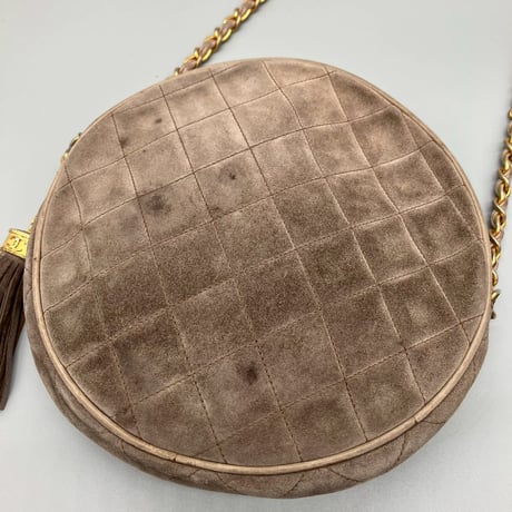 CHANEL (シャネル) ヴィンテージ ラウンド スエード フリンジ ショルダーバッグ