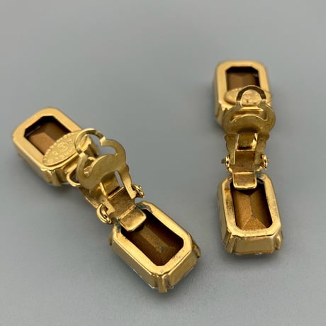 CHANEL (シャネル) ヴィンテージ マトラッセ ラインストーン スイング イヤリング