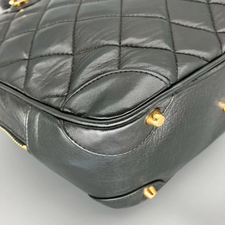 CHANEL (シャネル) ヴィンテージ パリ限定 マトラッセ ココマーク ラムスキン ハンドバッグ