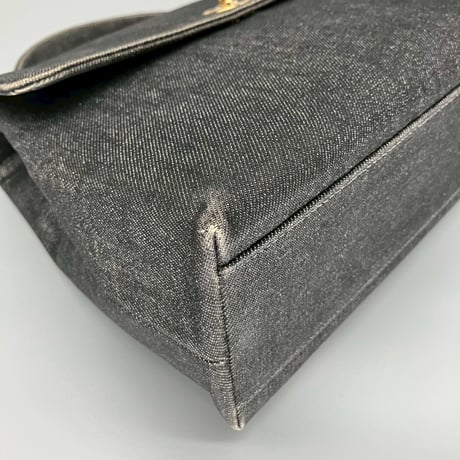 CHANEL (シャネル) ヴィンテージ デニム ターンロック ココマーク ケリー ハンドバッグ