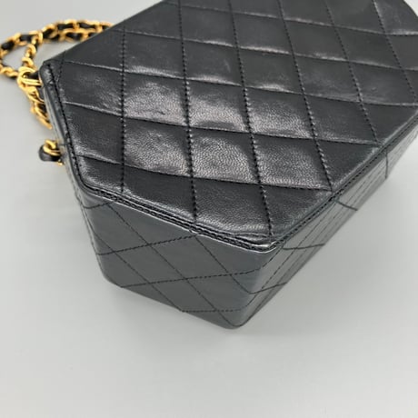 CHANEL (シャネル) ヴィンテージ ミニマトラッセ ターンロック ココマーク ダブルチェーン ショルダーバッグ