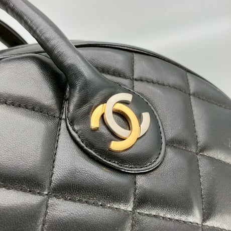 CHANEL (シャネル) ヴィンテージ パリ限定 マトラッセ ココマーク ラムスキン ハンドバッグ