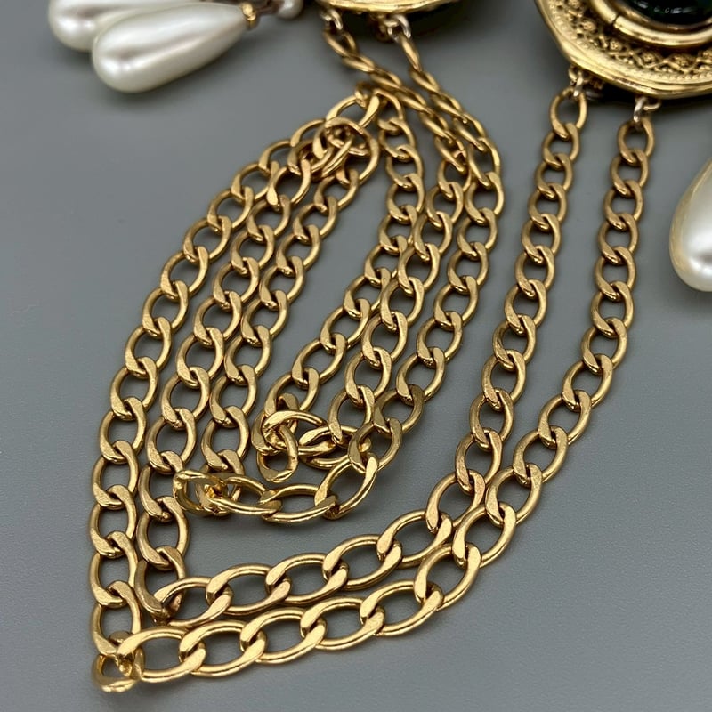 CHANEL (シャネル) ヴィンテージ カラーストーン グリポア パール