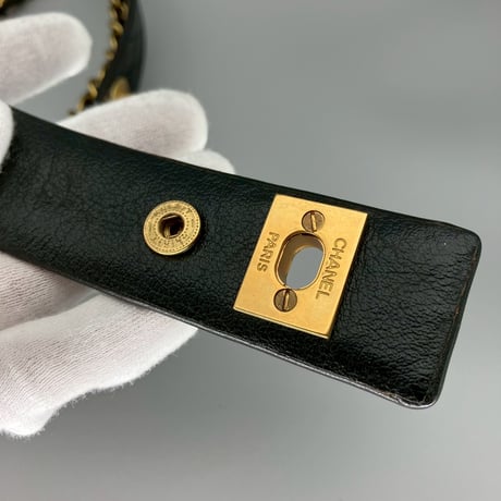 CHANEL (シャネル) ヴィンテージ マトラッセ ココマーク ターンロック チェーン ベルト
