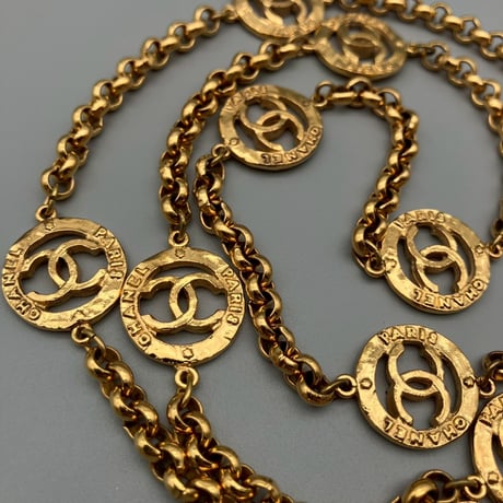 CHANEL (シャネル) ヴィンテージ ココマーク ロゴ ラウンド ネックレス