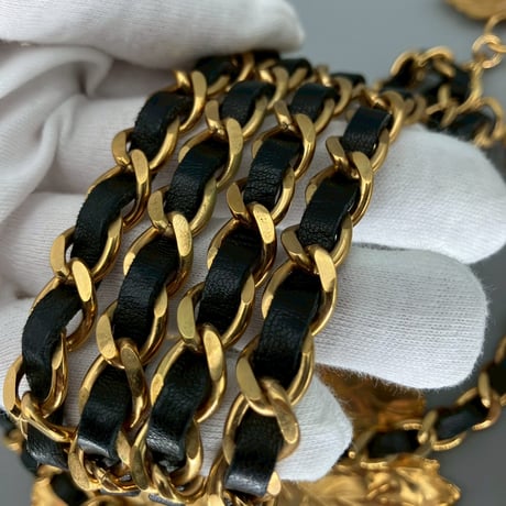CHANEL (シャネル) ヴィンテージ リーフ 超大振り チェーンベルト