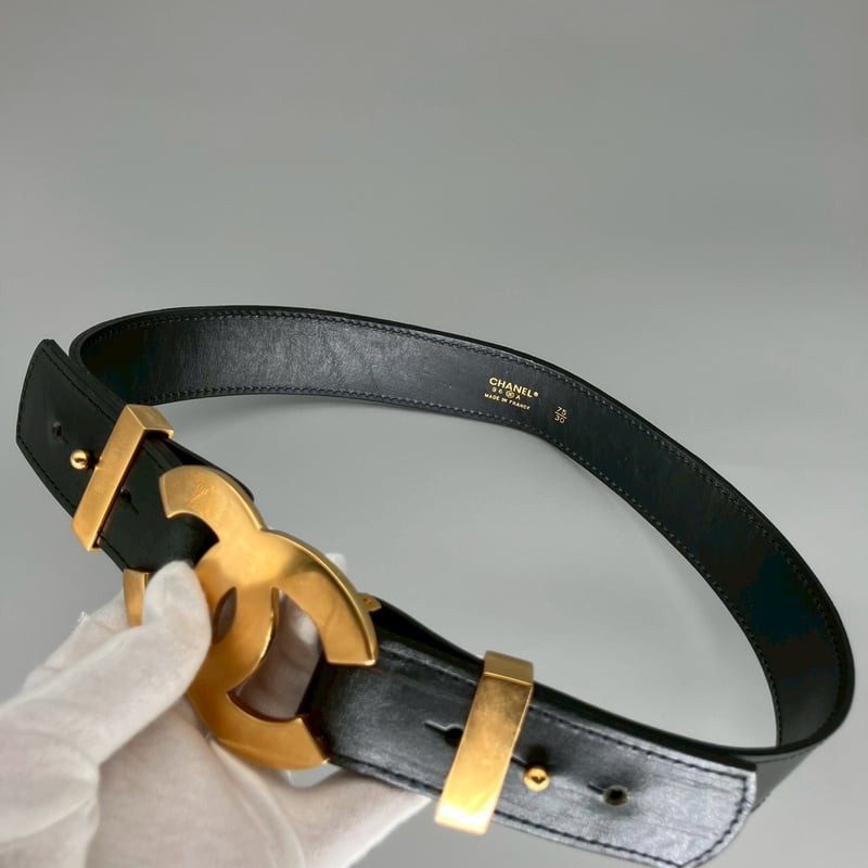 CHANEL (シャネル) ヴィンテージ デカココ ココマーク レザー ベルト