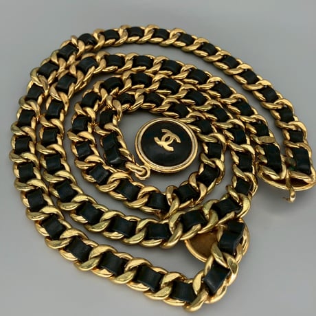 CHANEL (シャネル) ヴィンテージ ココマーク レザー チェーンベルト