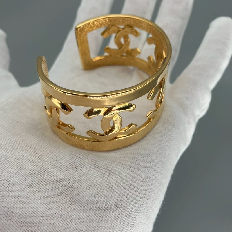 CHANEL (シャネル) ヴィンテージ デカココ 5連ココマーク ブレスレット