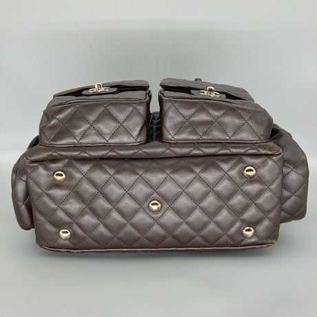 CHANEL (シャネル) ヴィンテージ マトラッセ カンボンライン ココマーク マルチポケット ハンドバッグ