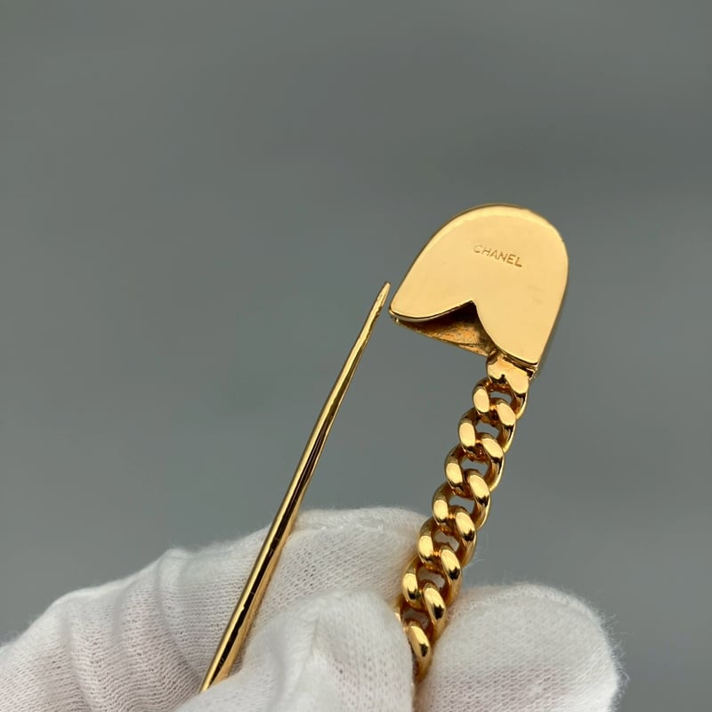 CHANEL (シャネル) ヴィンテージ 安全ピン クローバー ブローチ