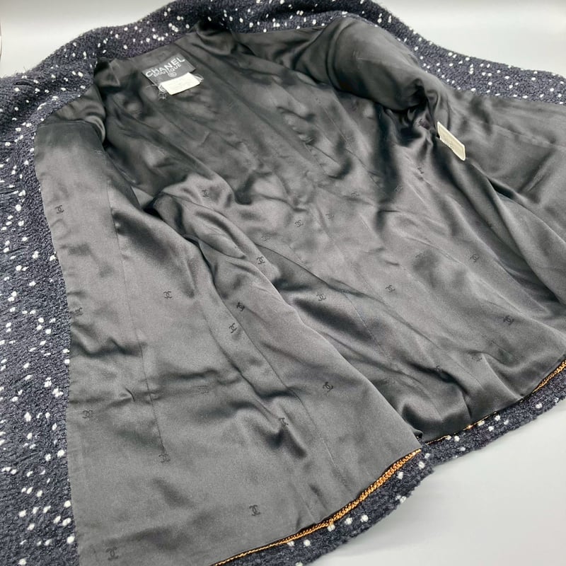 CHANEL (シャネル) ヴィンテージ ツイード 粉雪 ココボタン ジャケット