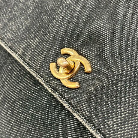 CHANEL (シャネル) ヴィンテージ デニム ターンロック ココマーク ケリー ハンドバッグ