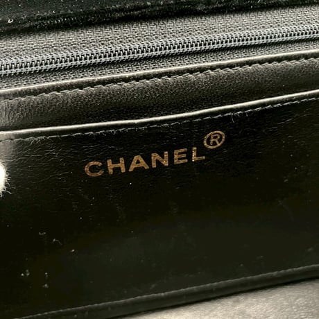 CHANEL (シャネル) ヴィンテージ ベロア ターンロック ココマーク 親子バッグ ハンドバッグ