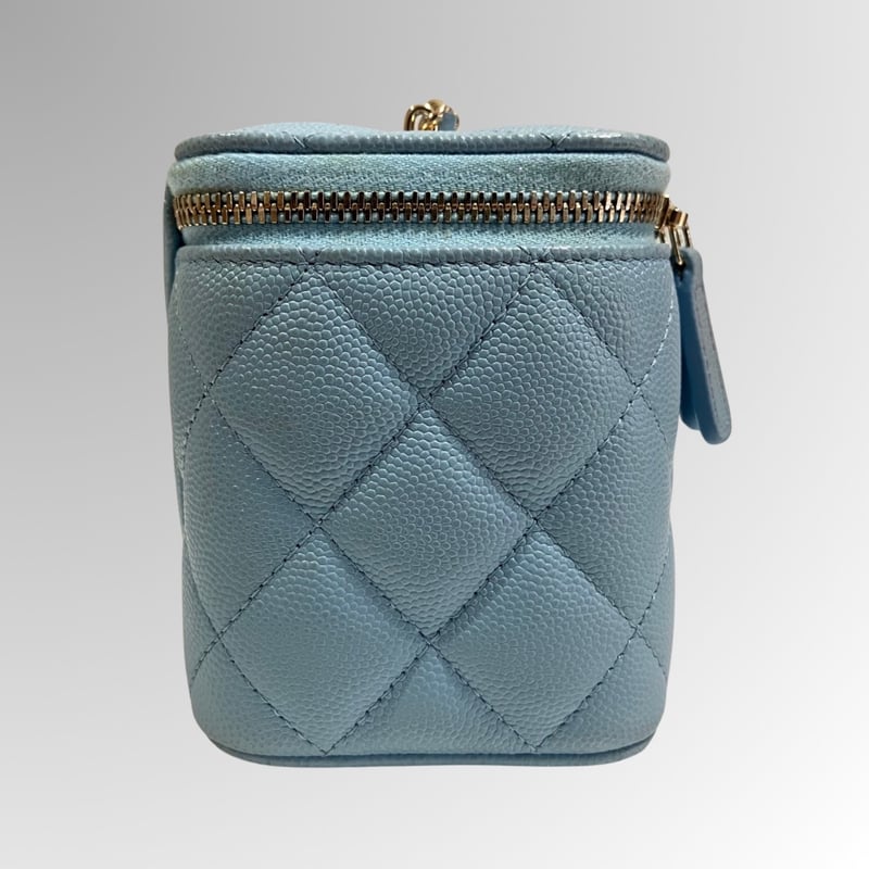 CHANEL/シャネル/キャビアスキン/スモールバニティ/ブルー CHANEL/シャネル/キャビアスキン/スモールバニティ/ブルー