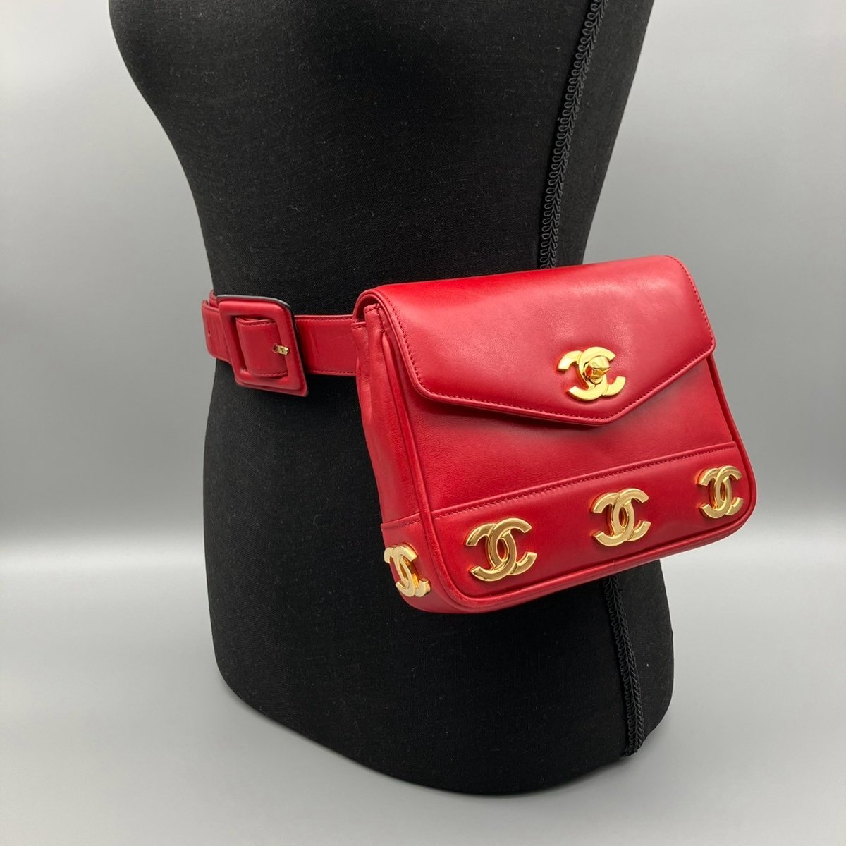 CHANEL (シャネル) ヴィンテージ ラムスキン トリプルココマーク