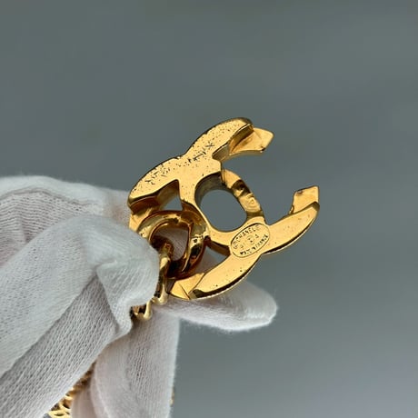 CHANEL (シャネル) ヴィンテージ デカココ ココマーク ターンロック ゴールド ブレスレット