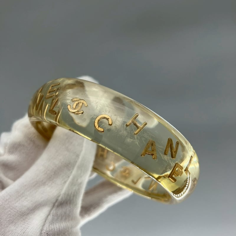 CHANEL (シャネル) ヴィンテージ クリア ココマーク ロゴ バングル