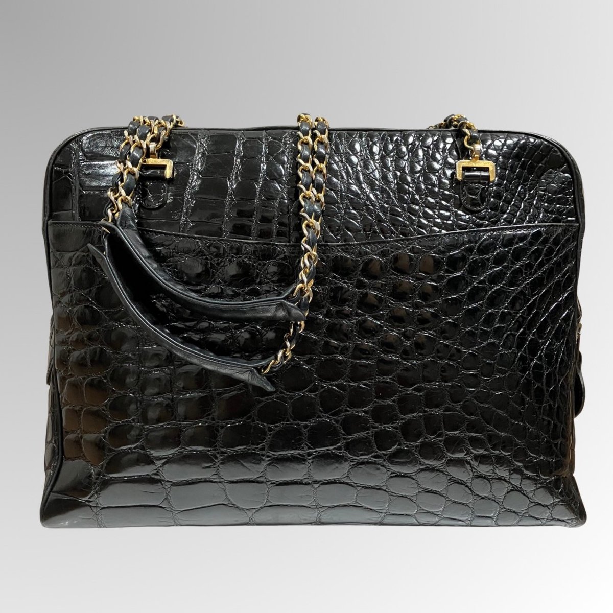 【12月スーパーSALE 15%OFF】 CHANEL/シャネル/ヴィンテージ/クロコダイル/ココマーク/ショルダーバッグ 小物