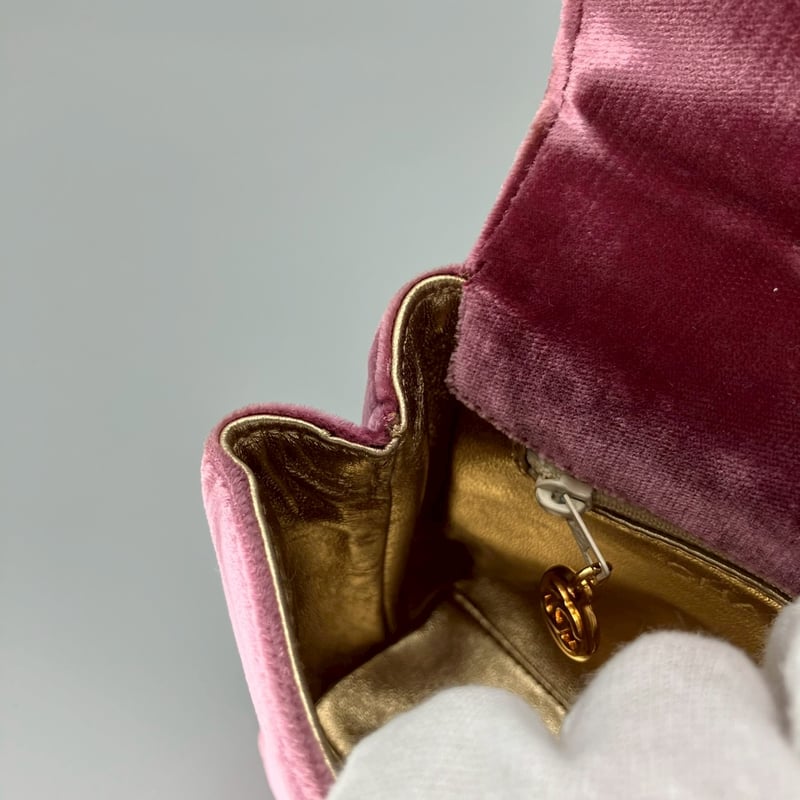 CHANEL (シャネル) ヴィンテージ ベロア ベルベット ターンロック ココ