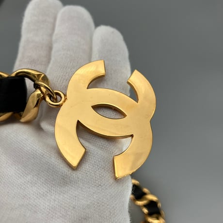CHANEL (シャネル) ヴィンテージ デカココ ココマーク レザー チェーンベルト