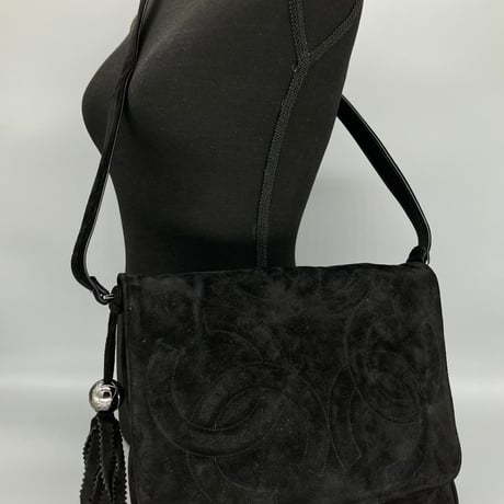 CHANEL (シャネル) ヴィンテージ スエード トリプルココマーク ショルダーバッグ