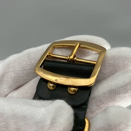 CHANEL (シャネル) ヴィンテージ ロゴ レザー チェーンブレスレット