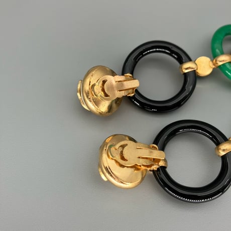 CHANEL (シャネル) ヴィンテージ ココマーク パール サークル スイング 大振り イヤリング