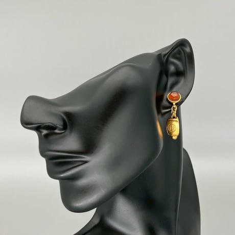 CHANEL (シャネル) ヴィンテージ カラーストーン グリポア ココマーク ロゴ ピアス