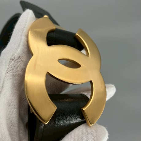 CHANEL (シャネル) ヴィンテージ デカココ ココマーク レザー ベルト