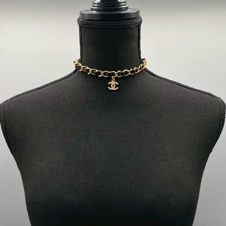 CHANEL (シャネル) ヴィンテージ ラインストーン ココマーク ネックレス チョーカー