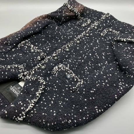 CHANEL (シャネル) ヴィンテージ ツイード 粉雪 ココボタン ジャケット