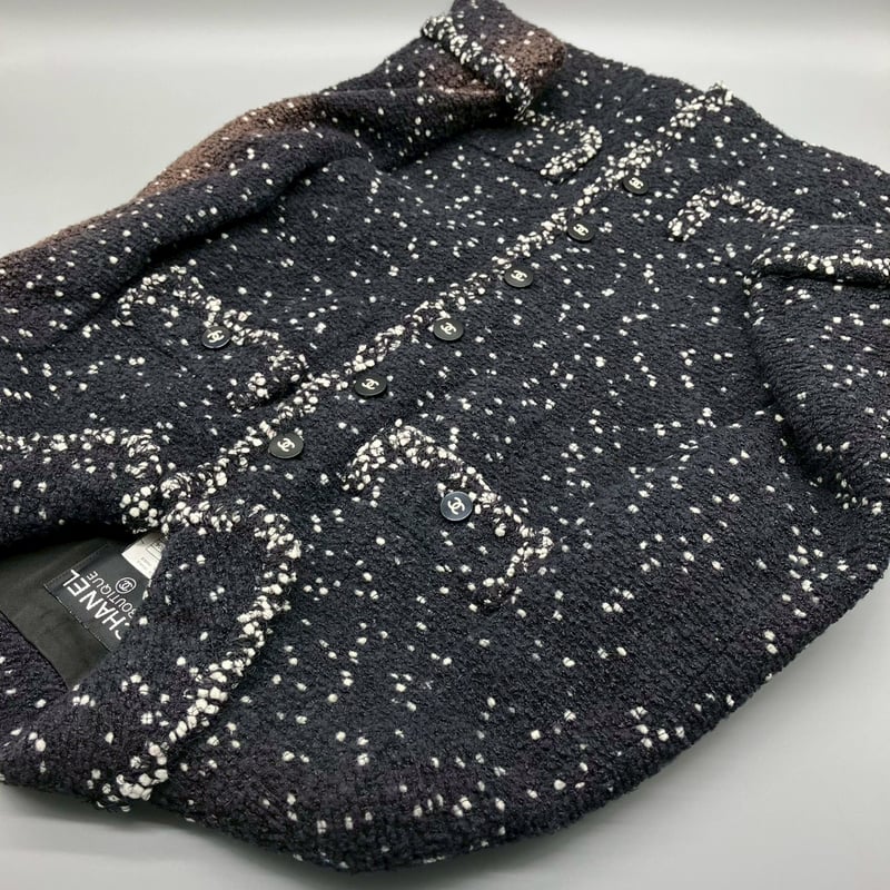 CHANEL (シャネル) ヴィンテージ ツイード 粉雪 ココボタン ジャケット