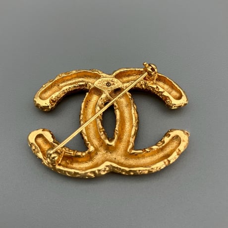 CHANEL (シャネル) ヴィンテージ ココマーク 溶岩 ブローチ