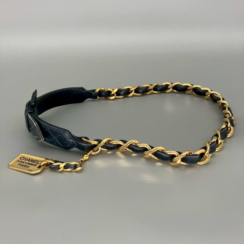 CHANEL (シャネル) ヴィンテージ 31 RUE CAMBON レザー チェーン ベルト