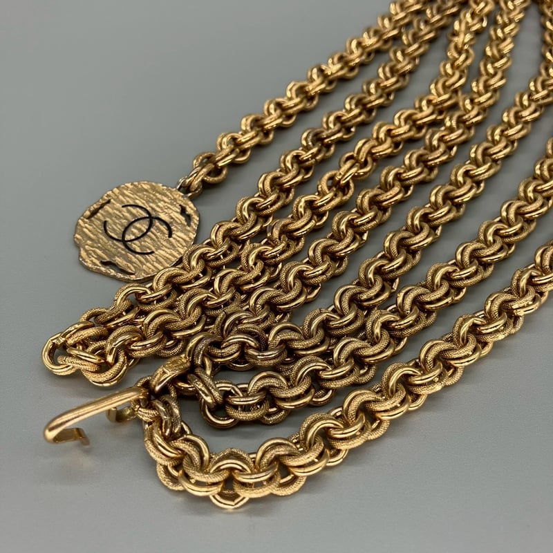 CHANEL (シャネル) ヴィンテージ 4連チェーン ココマーク チェーン