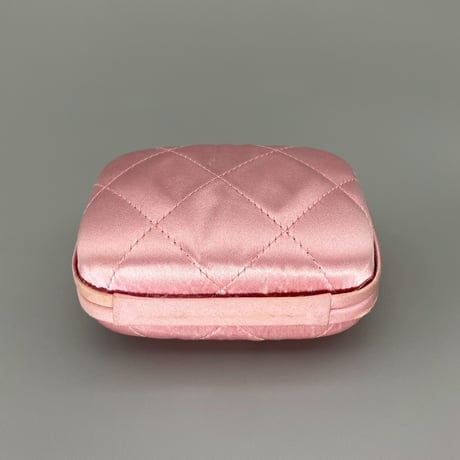 CHANEL (シャネル) ヴィンテージ サテン マトラッセ ピンク ミニポーチ ハンドバッグ