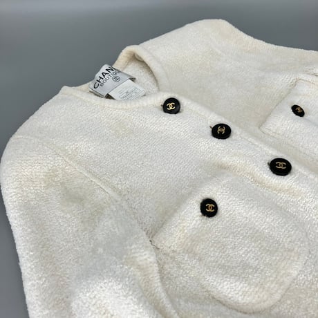 CHANEL (シャネル) ヴィンテージ ベロア レーヨン ココボタン ジャケット
