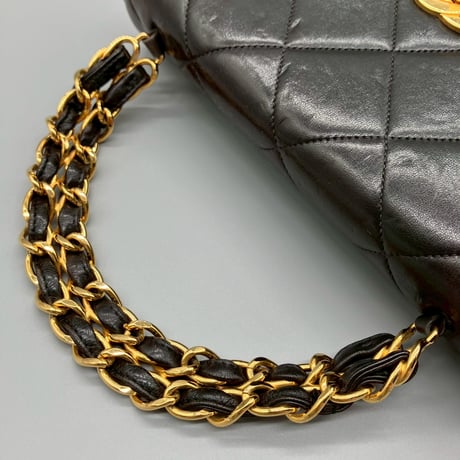 CHANEL (シャネル) ヴィンテージ マトラッセ ラムスキン ターンロック ココマーク ハンドバッグ