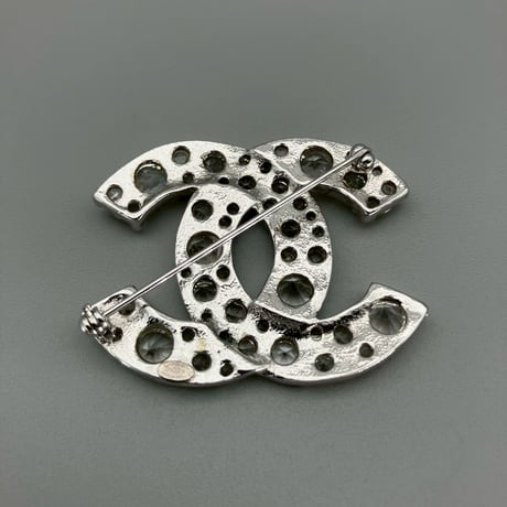 CHANEL (シャネル) ヴィンテージ ココマーク ラインストーン ブローチ