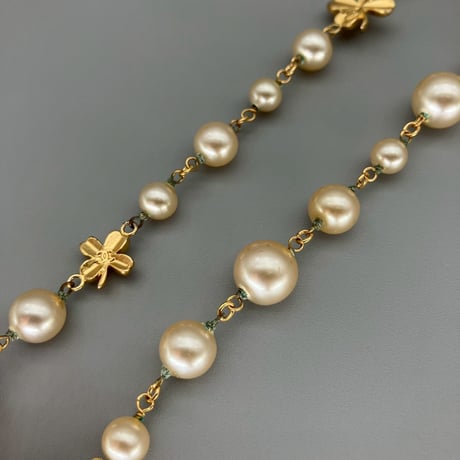 CHANEL (シャネル) ヴィンテージ クローバー ココマーク パール ネックレス