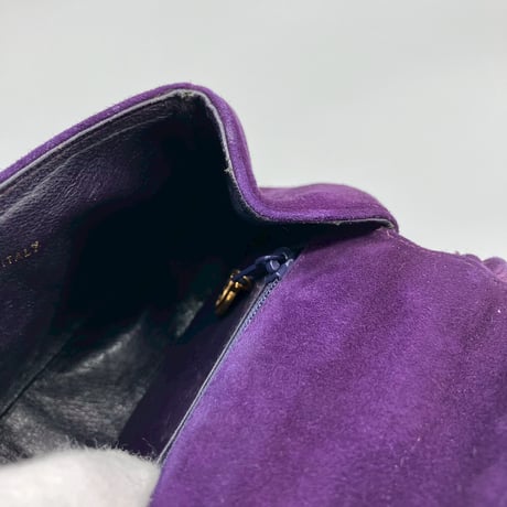CHANEL (シャネル) ヴィンテージ スエード ツイスト ターンロック ココマーク ハンドバッグ