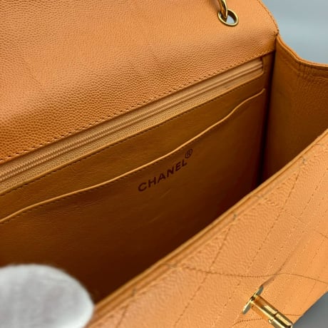 CHANEL (シャネル) ヴィンテージ マトラッセ キャビアスキン ターンロック ココマーク ハンドバッグ
