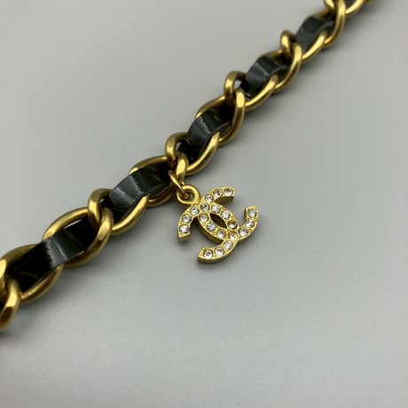 CHANEL (シャネル) ヴィンテージ ラインストーン ココマーク ネックレス チョーカー