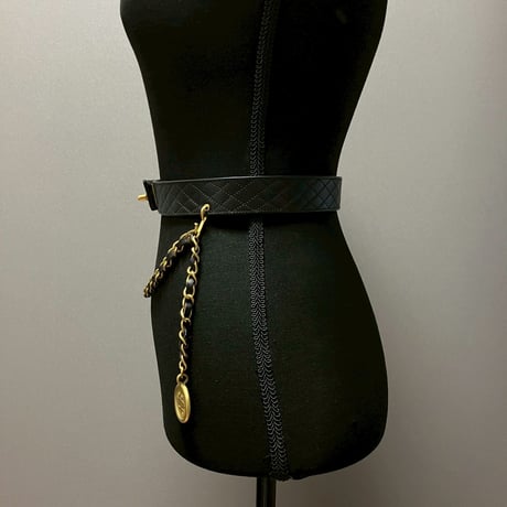 CHANEL (シャネル) ヴィンテージ マトラッセ ココマーク ターンロック チェーン ベルト